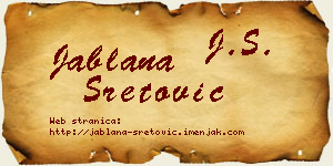 Jablana Sretović vizit kartica